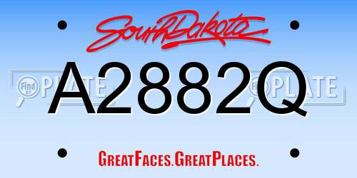 A2882Q South Dakota License Plate