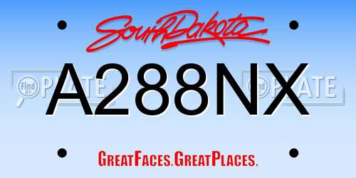 A288NX South Dakota License Plate