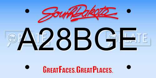 A28BGE South Dakota License Plate