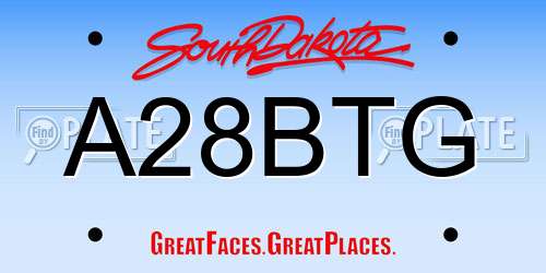 A28BTG South Dakota License Plate