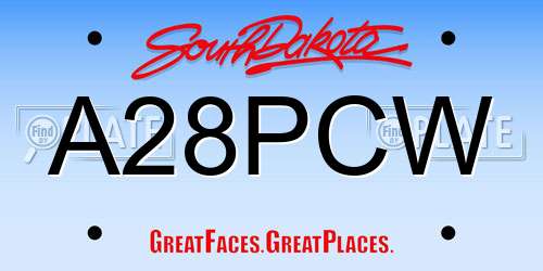 A28PCW South Dakota License Plate