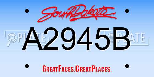 A2945B South Dakota License Plate