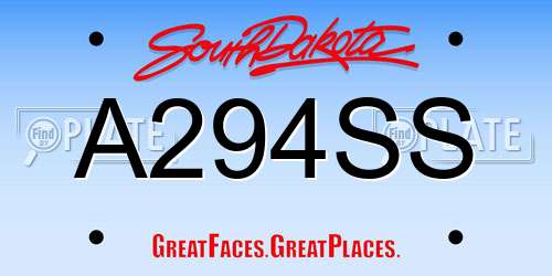 A294SS South Dakota License Plate