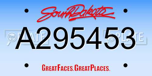 A295453 South Dakota License Plate