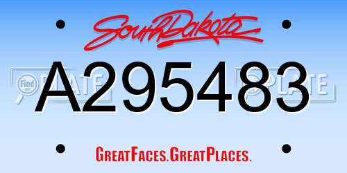A295483 South Dakota License Plate