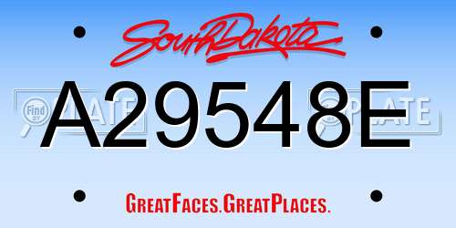 A29548E South Dakota License Plate