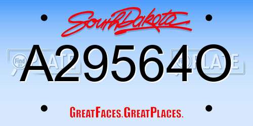 A29564O South Dakota License Plate