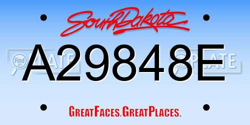 A29848E South Dakota License Plate