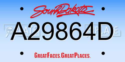 A29864D South Dakota License Plate