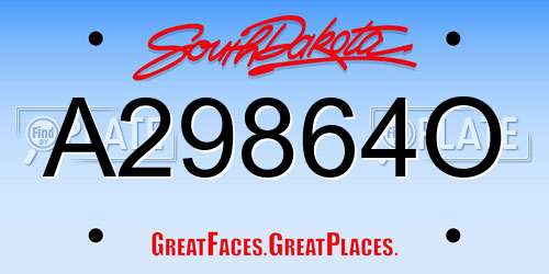A29864O South Dakota License Plate