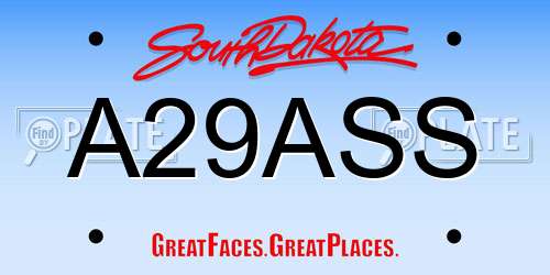 A29ASS South Dakota License Plate