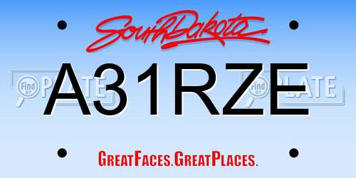 A31RZE South Dakota License Plate