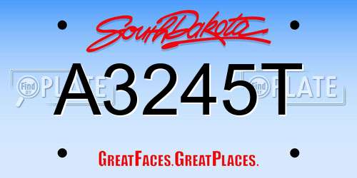 A3245T South Dakota License Plate