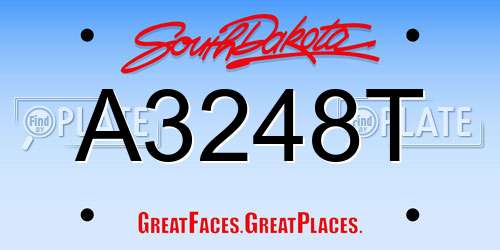 A3248T South Dakota License Plate