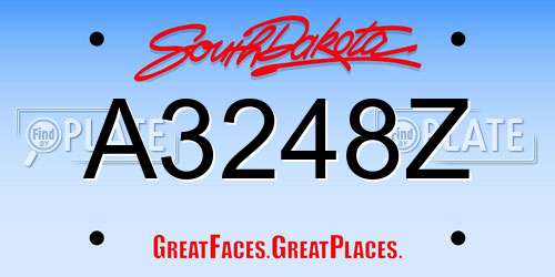 A3248Z South Dakota License Plate