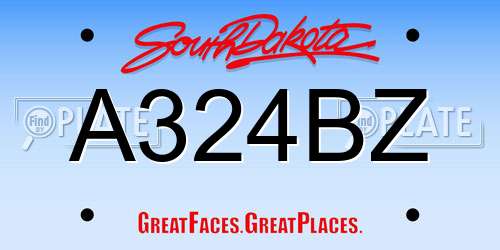 A324BZ South Dakota License Plate