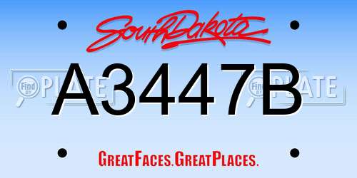 A3447B South Dakota License Plate