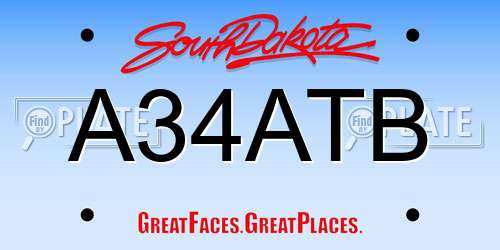 A34ATB South Dakota License Plate
