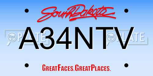A34NTV South Dakota License Plate