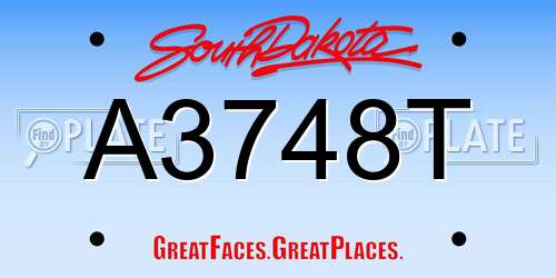 A3748T South Dakota License Plate