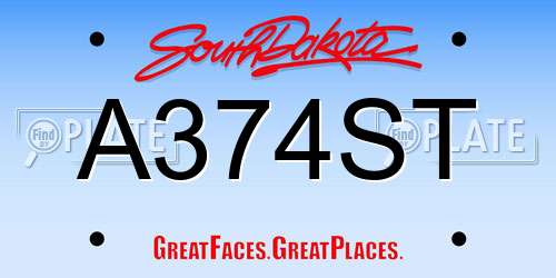A374ST South Dakota License Plate