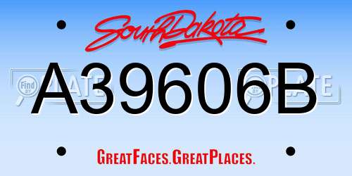 A39606B South Dakota License Plate