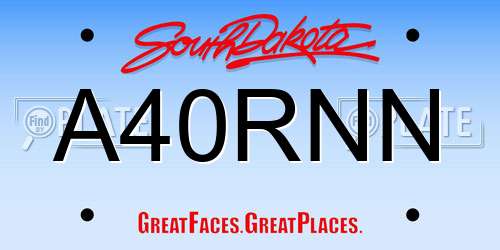A40RNN South Dakota License Plate