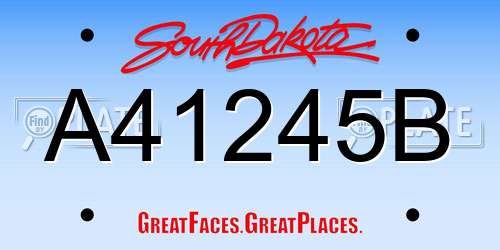A41245B South Dakota License Plate