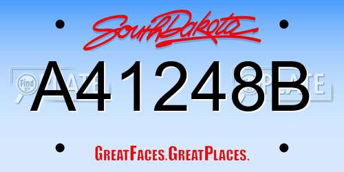 A41248B South Dakota License Plate