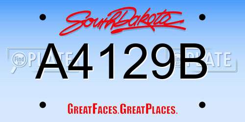 A4129B South Dakota License Plate
