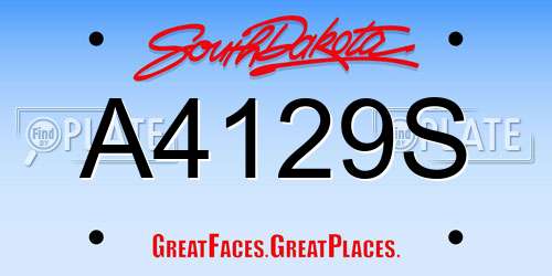A4129S South Dakota License Plate