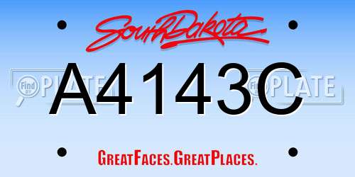 A4143C South Dakota License Plate