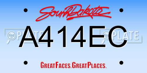 A414EC South Dakota License Plate