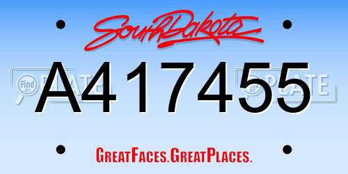 A417455 South Dakota License Plate