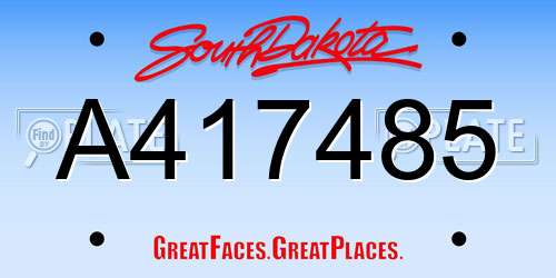 A417485 South Dakota License Plate