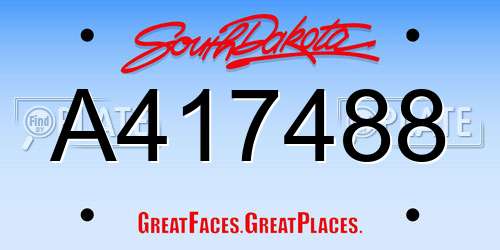 A417488 South Dakota License Plate