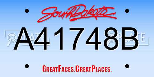 A41748B South Dakota License Plate
