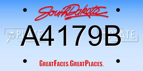 A4179B South Dakota License Plate