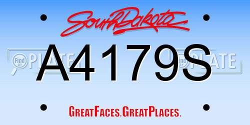 A4179S South Dakota License Plate