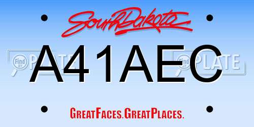 A41AEC South Dakota License Plate