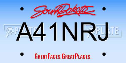 A41NRJ South Dakota License Plate
