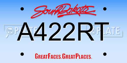 A422RT South Dakota License Plate