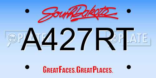 A427RT South Dakota License Plate