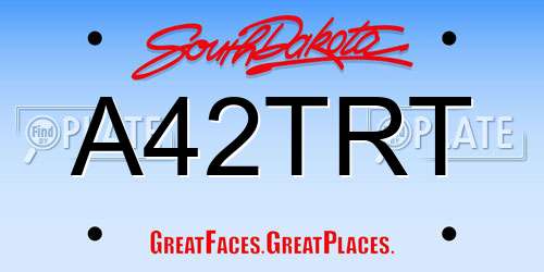 A42TRT South Dakota License Plate