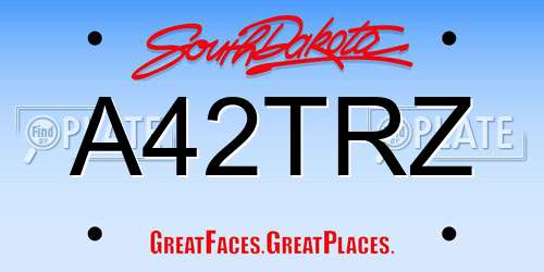 A42TRZ South Dakota License Plate