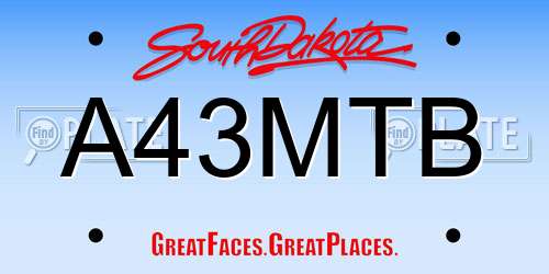A43MTB South Dakota License Plate