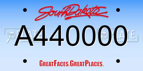 A440000 South Dakota License Plate