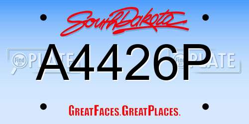 A4426P South Dakota License Plate