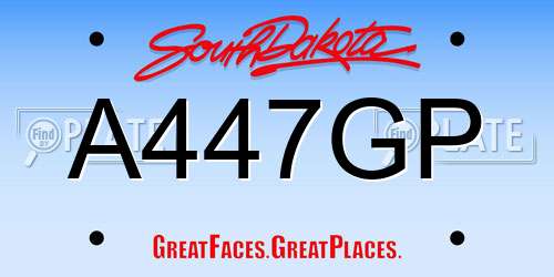 A447GP South Dakota License Plate