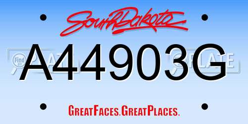 A44903G South Dakota License Plate